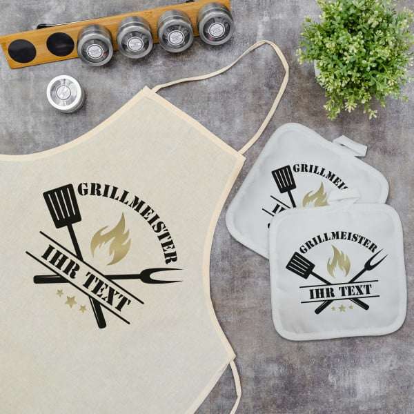 Grill SET (Schürze & Topflappen) mit Motiv & Individualisierung