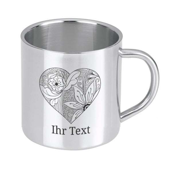 Bild von   w edelstahlbecher zentangljpg | Individuelle 🎁 persönliche 🎁 personalisierte Geschenke bedruckt ▪ bestickt ▪ graviert