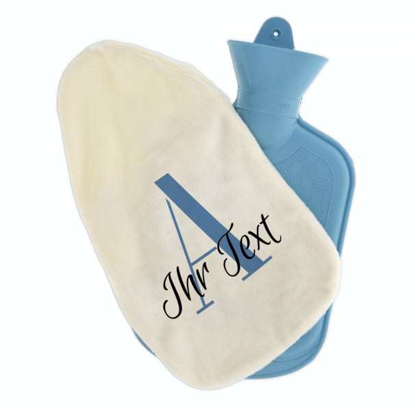 Bild von   waermflasche mit buchstabe ijpg | Individuelle 🎁 persönliche 🎁 personalisierte Geschenke bedruckt ▪ bestickt ▪ graviert