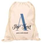Bild von   turnbeutel rucksack mit buchstjpg | Individuelle 🎁 persönliche 🎁 personalisierte Geschenke bedruckt ▪ bestickt ▪ graviert