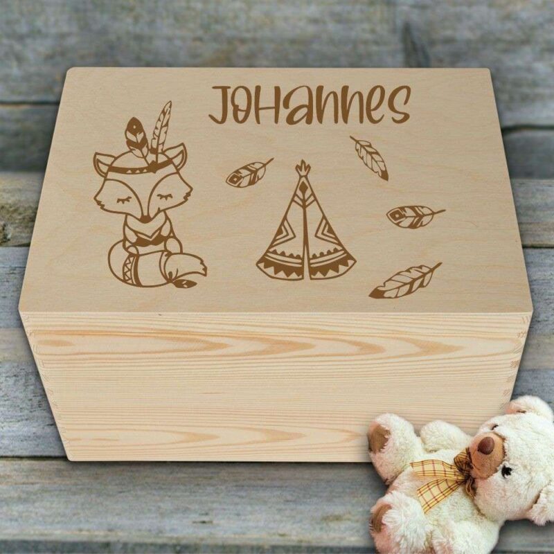 Bild von   aufbewahrungsbox holz mit inidjpg | Individuelle 🎁 persönliche 🎁 personalisierte Geschenke bedruckt ▪ bestickt ▪ graviert