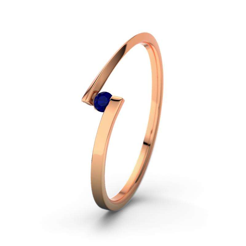 Bild von   blauer saphir rotgoldring lenajpg | Individuelle 🎁 persönliche 🎁 personalisierte Geschenke bedruckt ▪ bestickt ▪ graviert