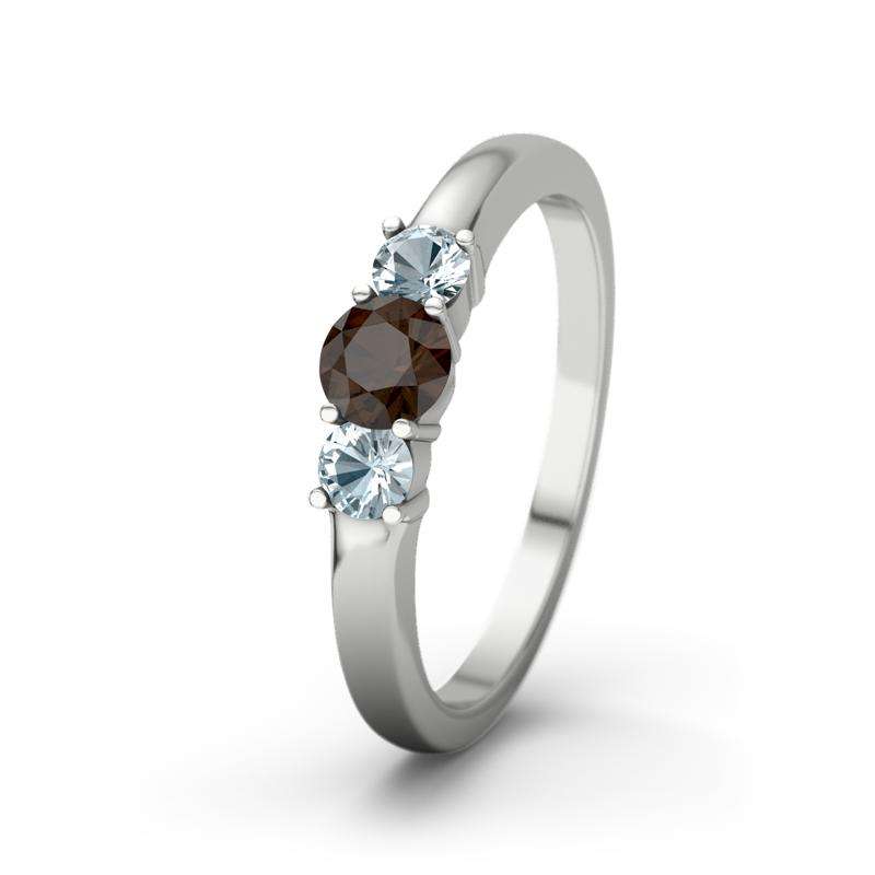 Bild von   rauchquarz weissgoldring roubyjpg | Individuelle 🎁 persönliche 🎁 personalisierte Geschenke bedruckt ▪ bestickt ▪ graviert