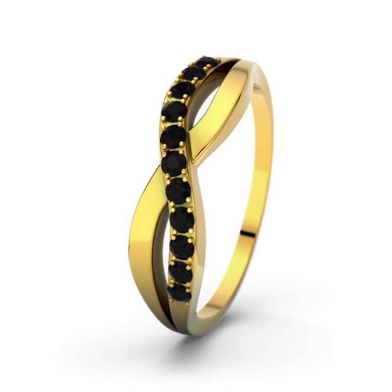 Bild von   diamant schwarz gelbgoldring bjpg | Individuelle 🎁 persönliche 🎁 personalisierte Geschenke bedruckt ▪ bestickt ▪ graviert
