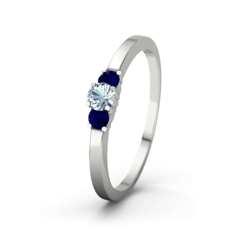 Bild von   blauer saphir weissgoldring shjpg | Individuelle 🎁 persönliche 🎁 personalisierte Geschenke bedruckt ▪ bestickt ▪ graviert