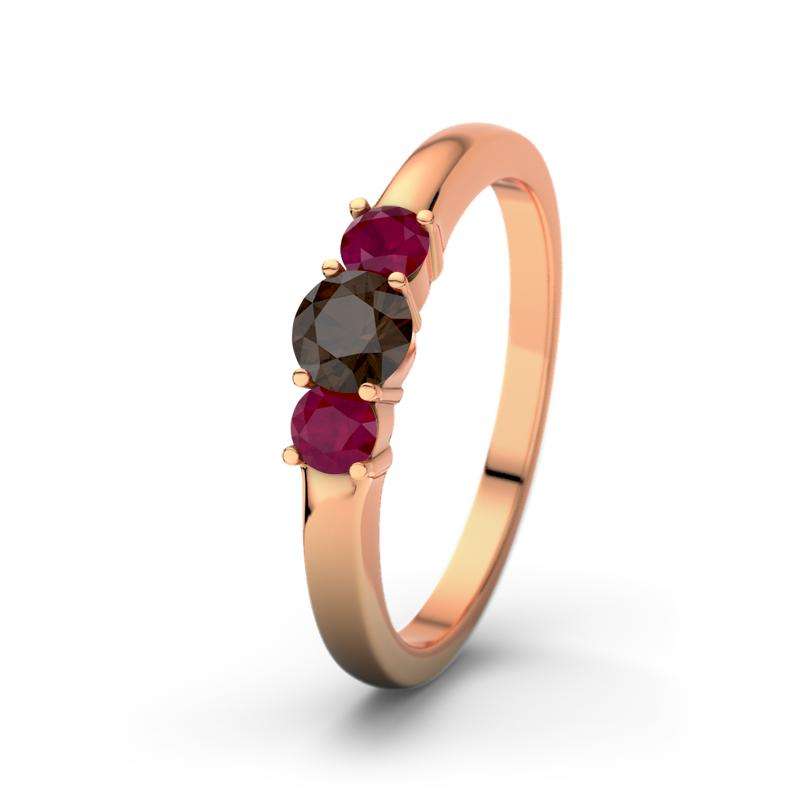 Bild von   rauchquarz rotgoldring roubyjpg | Individuelle 🎁 persönliche 🎁 personalisierte Geschenke bedruckt ▪ bestickt ▪ graviert