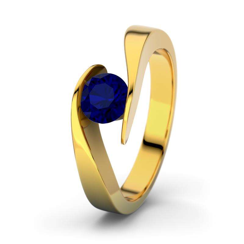 Bild von   blauer saphir gelbgoldring sumjpg | Individuelle 🎁 persönliche 🎁 personalisierte Geschenke bedruckt ▪ bestickt ▪ graviert