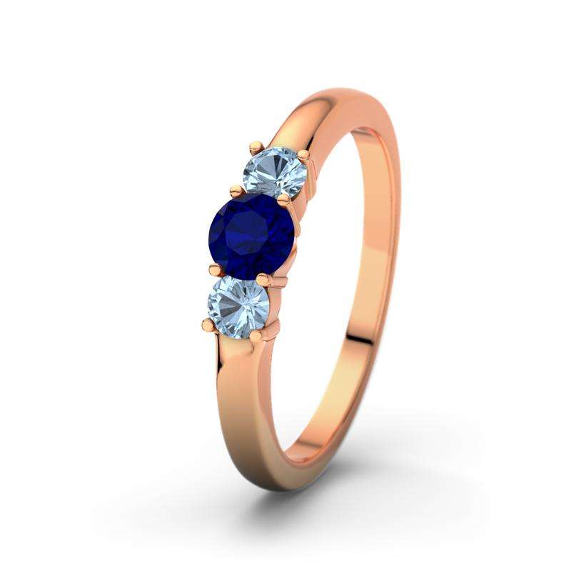 Bild von   blauer saphir rotgoldring roubjpg | Individuelle 🎁 persönliche 🎁 personalisierte Geschenke bedruckt ▪ bestickt ▪ graviert