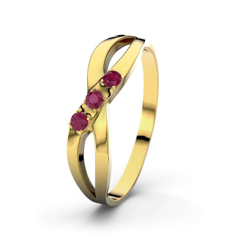Rubin Gelbgoldring Dahlia - (Gelbgold 585) Ring mit gratis Ringgravur