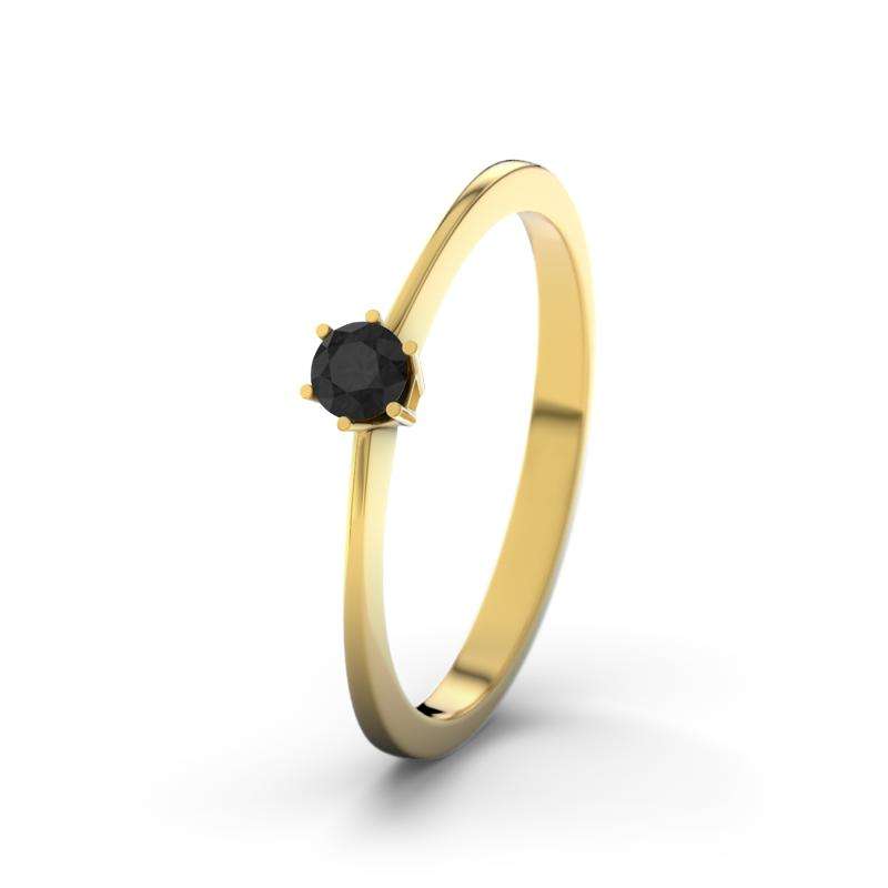 Bild von   diamant schwarz gelbgoldring ajpg | Individuelle 🎁 persönliche 🎁 personalisierte Geschenke bedruckt ▪ bestickt ▪ graviert