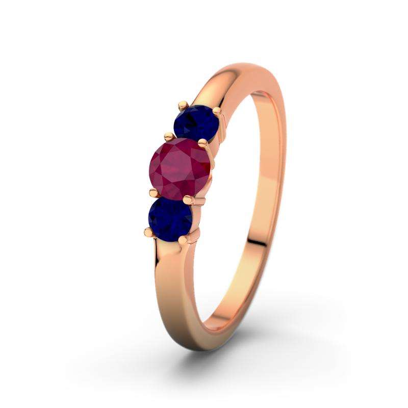 Bild von   blauer saphir rotgoldring roubjpg | Individuelle 🎁 persönliche 🎁 personalisierte Geschenke bedruckt ▪ bestickt ▪ graviert