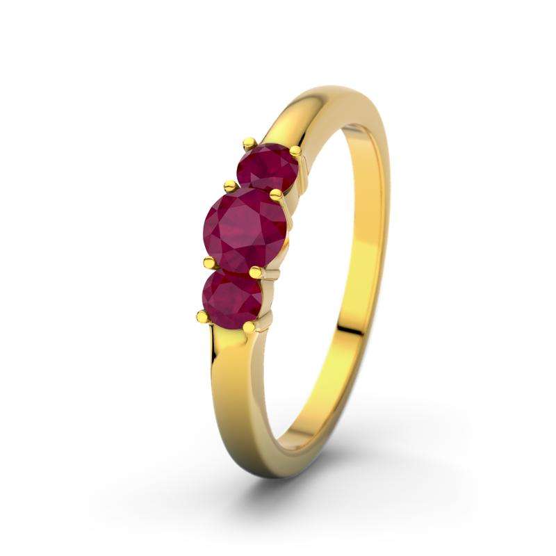 Rubin Gelbgoldring Rouby - (Gelbgold 750) Ring mit gratis Ringgravur