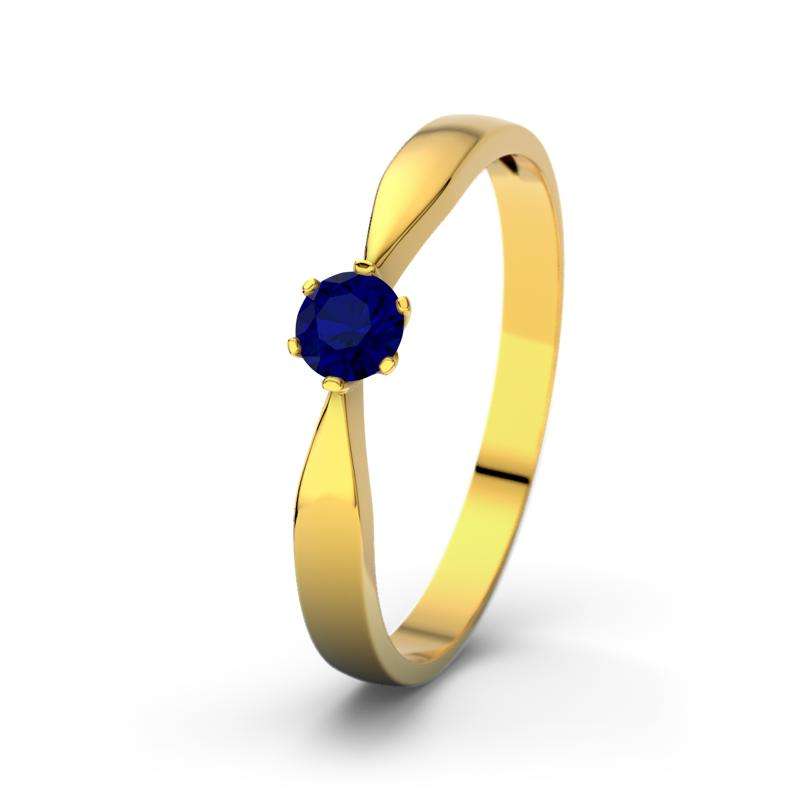 Bild von   blauer saphir gelbgoldring tinjpg | Individuelle 🎁 persönliche 🎁 personalisierte Geschenke bedruckt ▪ bestickt ▪ graviert