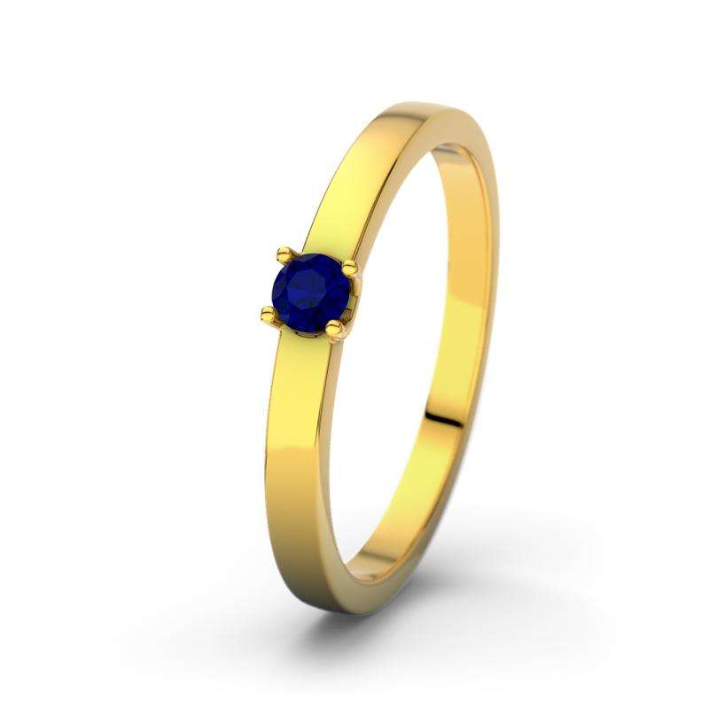 Bild von   blauer saphir gelbgoldring yasjpg | Individuelle 🎁 persönliche 🎁 personalisierte Geschenke bedruckt ▪ bestickt ▪ graviert