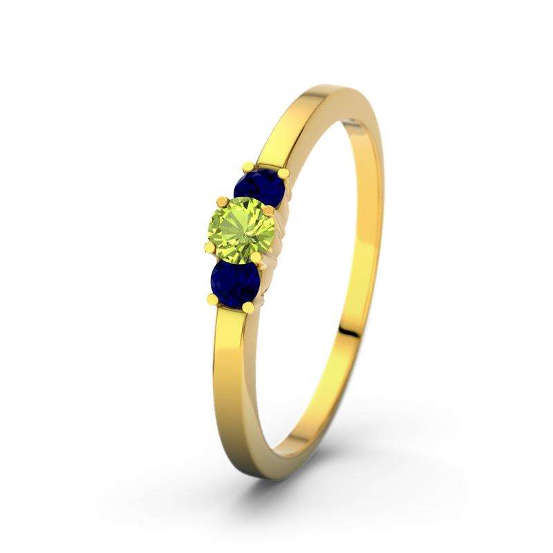 Bild von   blauer saphir gelbgoldring shajpg | Individuelle 🎁 persönliche 🎁 personalisierte Geschenke bedruckt ▪ bestickt ▪ graviert