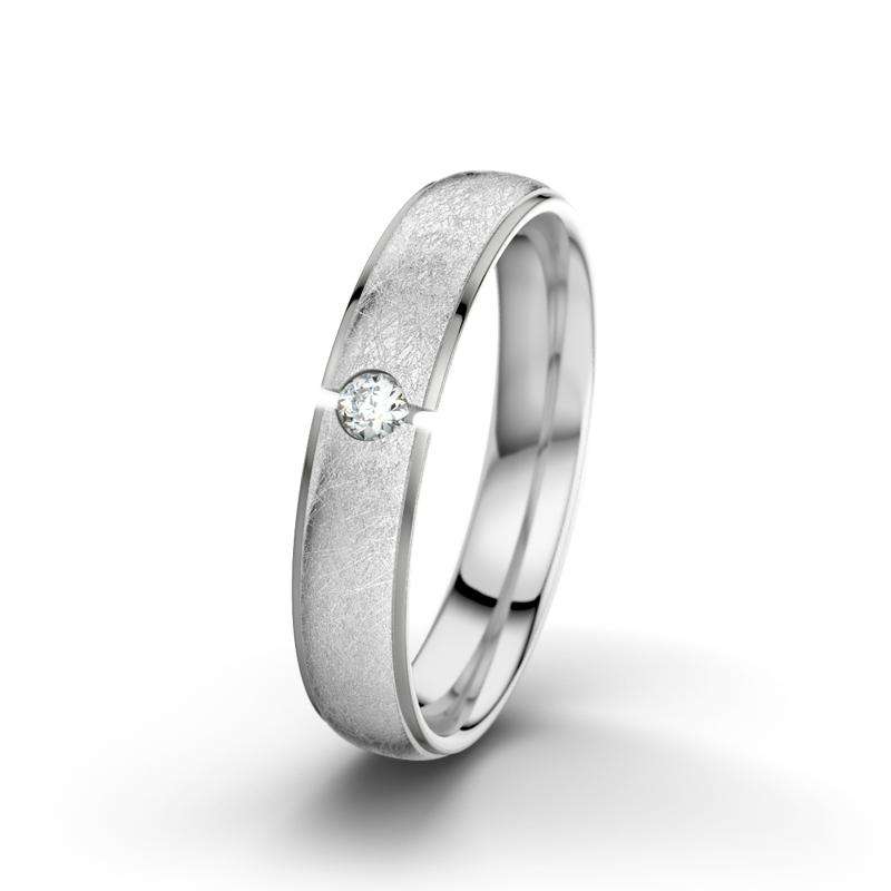 Diamant Weißgold eismattring Josephine - (Weißgold 585 eismatt) Ring mit gratis Ringgravur