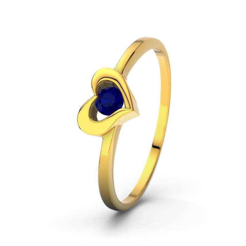Bild von   blauer saphir gelbgoldring lisjpg | Individuelle 🎁 persönliche 🎁 personalisierte Geschenke bedruckt ▪ bestickt ▪ graviert