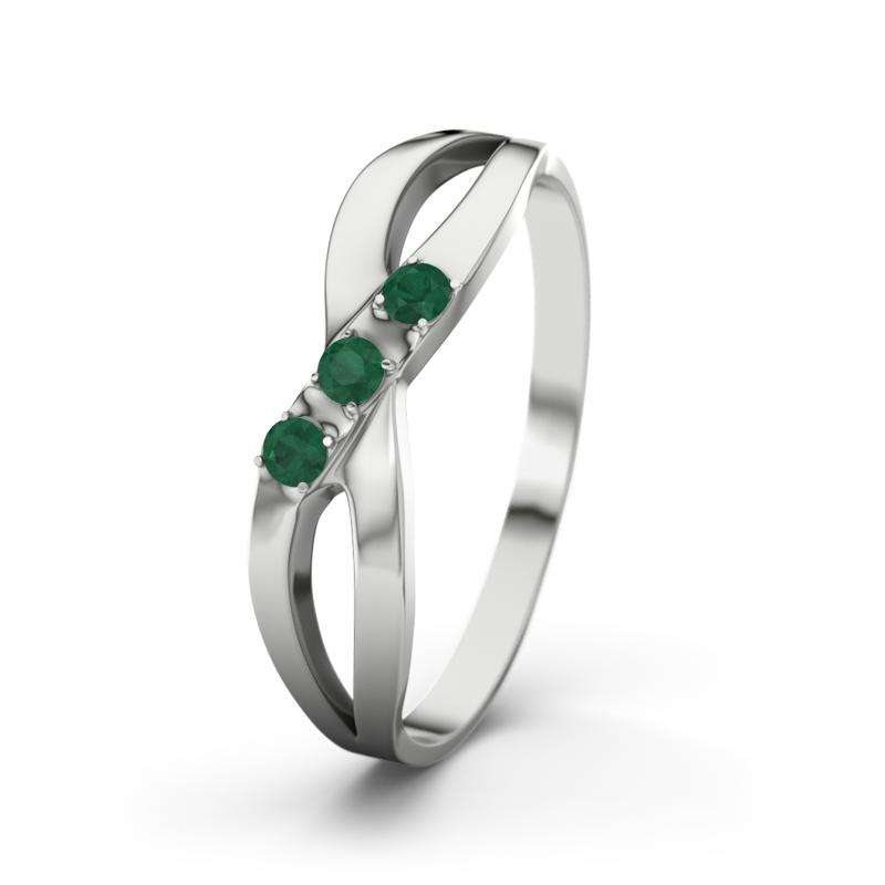 Bild von   smaragd weissgoldring dahliajpg | Individuelle 🎁 persönliche 🎁 personalisierte Geschenke bedruckt ▪ bestickt ▪ graviert