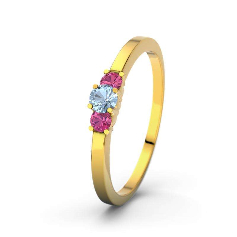 Bild von   blauer topas gelbgoldring shanjpg | Individuelle 🎁 persönliche 🎁 personalisierte Geschenke bedruckt ▪ bestickt ▪ graviert