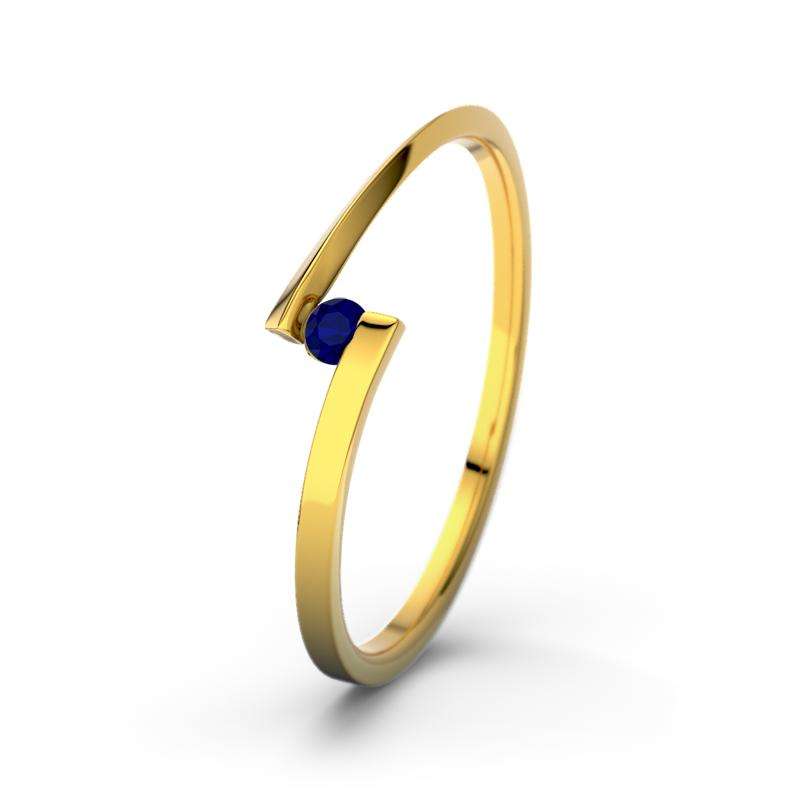 Bild von   blauer saphir gelbgoldring lenjpg | Individuelle 🎁 persönliche 🎁 personalisierte Geschenke bedruckt ▪ bestickt ▪ graviert
