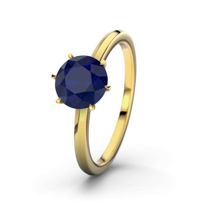 Bild von   blauer saphir gelbgoldring alhjpg | Individuelle 🎁 persönliche 🎁 personalisierte Geschenke bedruckt ▪ bestickt ▪ graviert