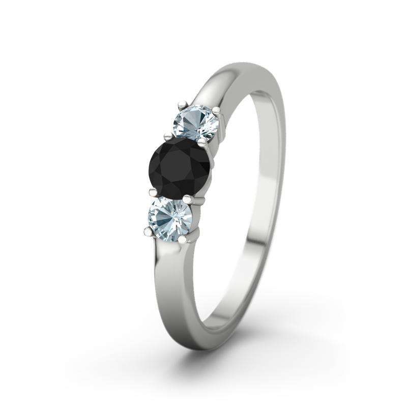 Bild von   schwarzer achat weissgoldringjpg | Individuelle 🎁 persönliche 🎁 personalisierte Geschenke bedruckt ▪ bestickt ▪ graviert