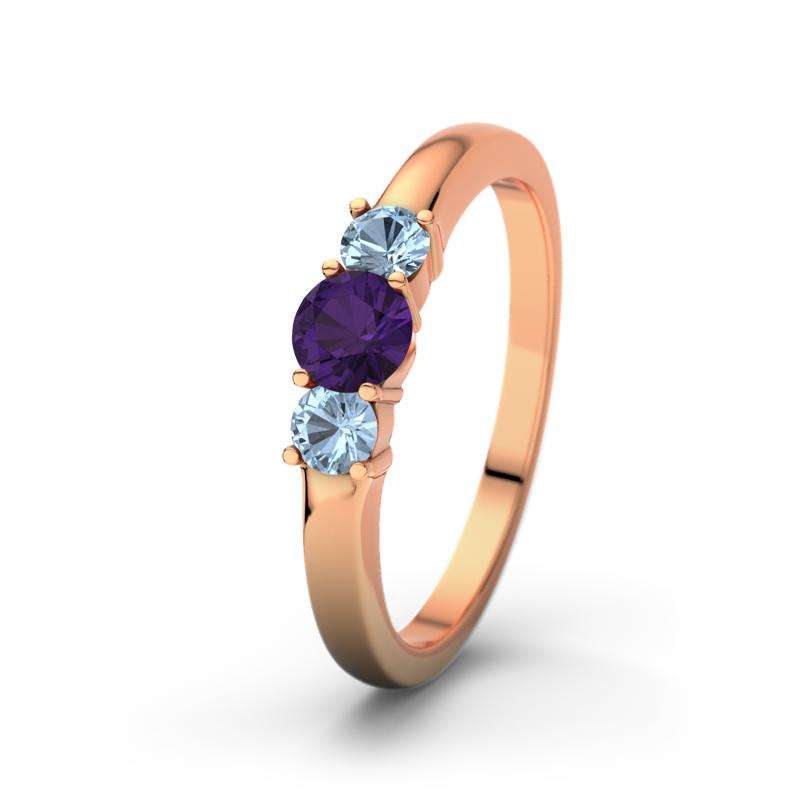 Bild von   blauer topas rotgoldring roubyjpg | Individuelle 🎁 persönliche 🎁 personalisierte Geschenke bedruckt ▪ bestickt ▪ graviert