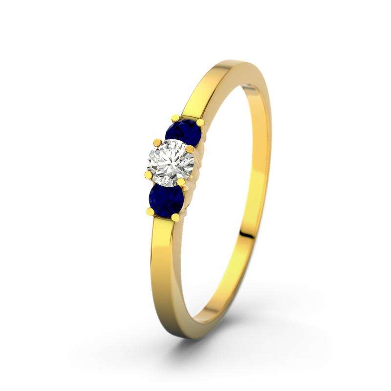 Bild von   blauer saphir gelbgoldring shajpg | Individuelle 🎁 persönliche 🎁 personalisierte Geschenke bedruckt ▪ bestickt ▪ graviert