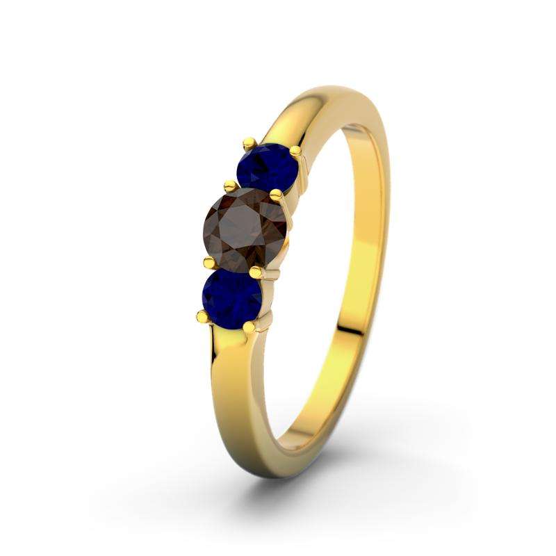 Bild von   blauer saphir gelbgoldring roujpg | Individuelle 🎁 persönliche 🎁 personalisierte Geschenke bedruckt ▪ bestickt ▪ graviert