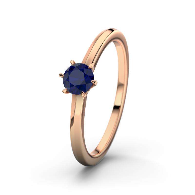 Bild von   blauer saphir rotgoldring sanjpg | Individuelle 🎁 persönliche 🎁 personalisierte Geschenke bedruckt ▪ bestickt ▪ graviert