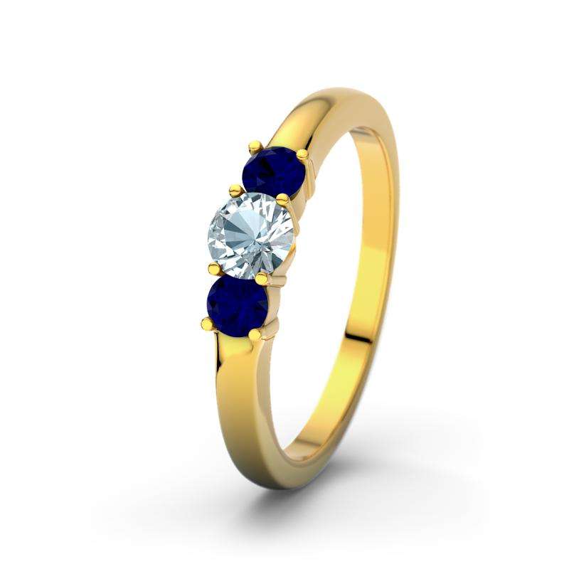 Bild von   blauer saphir gelbgoldring roujpg | Individuelle 🎁 persönliche 🎁 personalisierte Geschenke bedruckt ▪ bestickt ▪ graviert