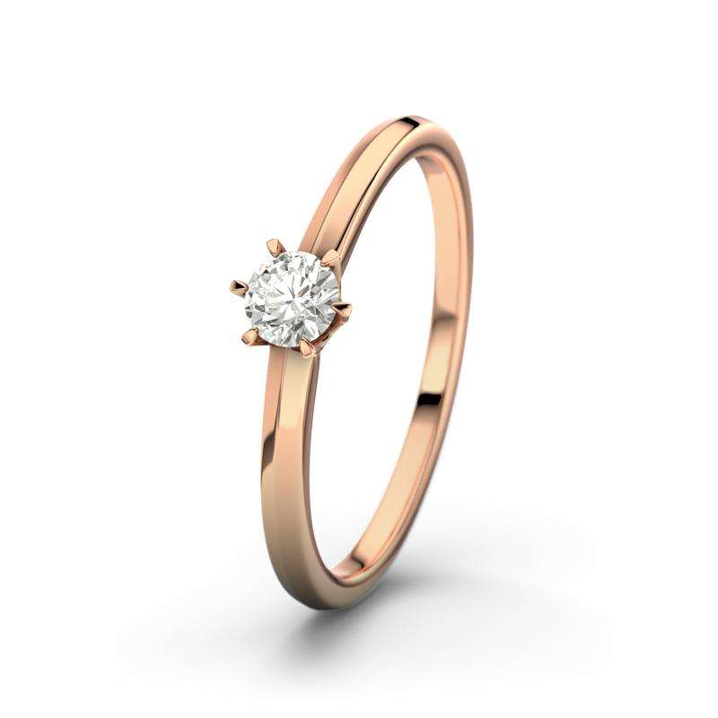 Diamant Rotgoldring Mérida - (Rotgold 585) Ring mit gratis Ringgravur