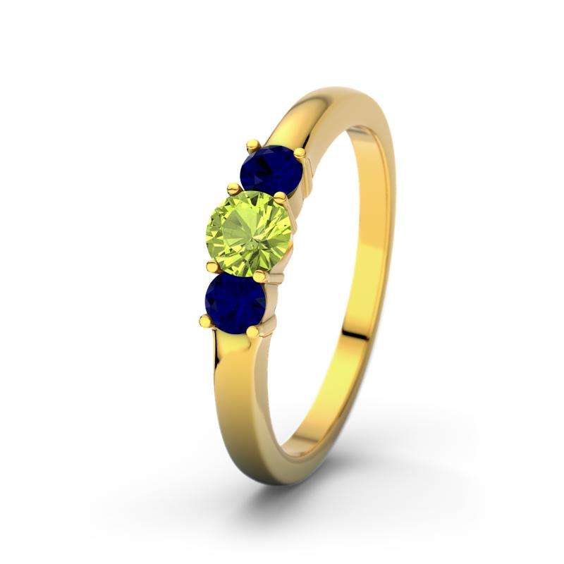 Peridot Gelbgoldring Rouby - (Gelbgold 750) Ring mit gratis Ringgravur