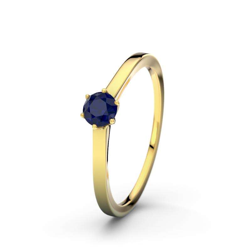 Blauer Saphir Gelbgoldring Banff - (Gelbgold 585) Ring mit gratis Ringgravur