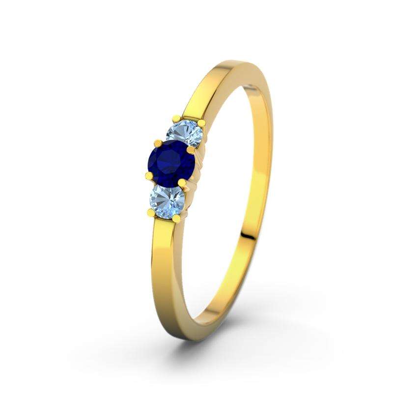 Bild von   blauer saphir gelbgoldring shajpg | Individuelle 🎁 persönliche 🎁 personalisierte Geschenke bedruckt ▪ bestickt ▪ graviert