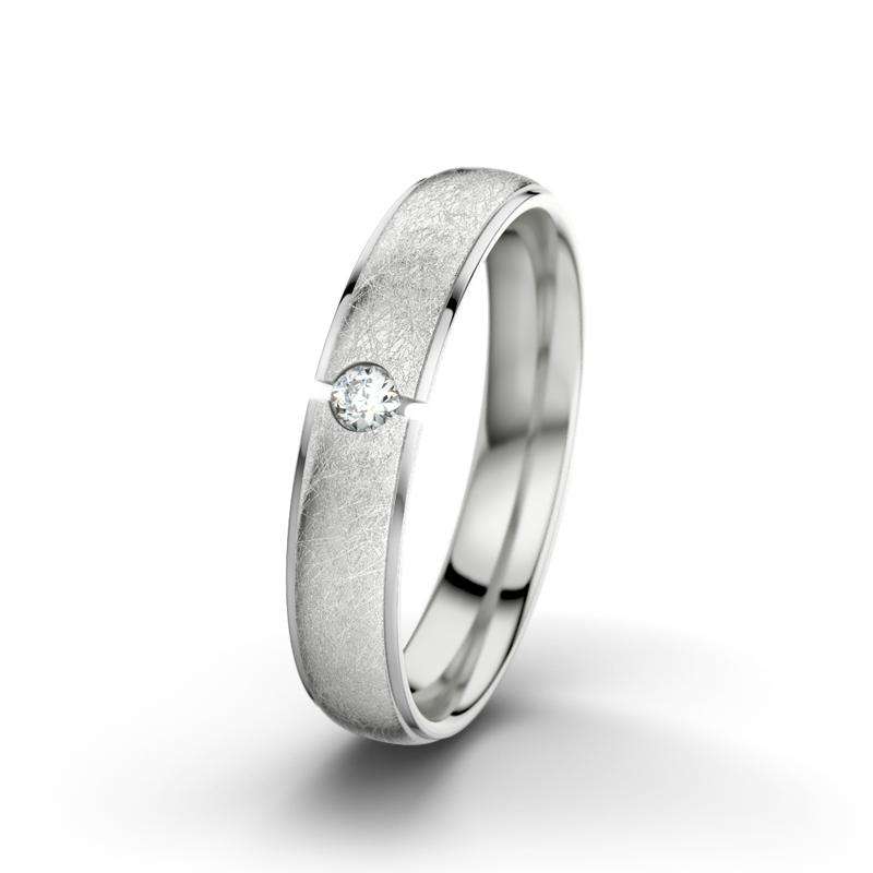 Diamant Sterlingsilber eismattring Josephine - (Sterlingsilber 925 eismatt) Ring mit gratis Ringgravur