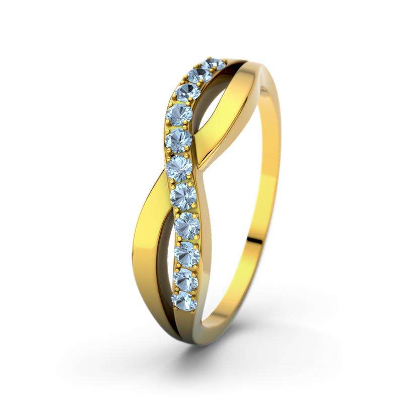 Blauer Topas Gelbgoldring Brookelyn - (Gelbgold 585) Ring mit gratis Ringgravur