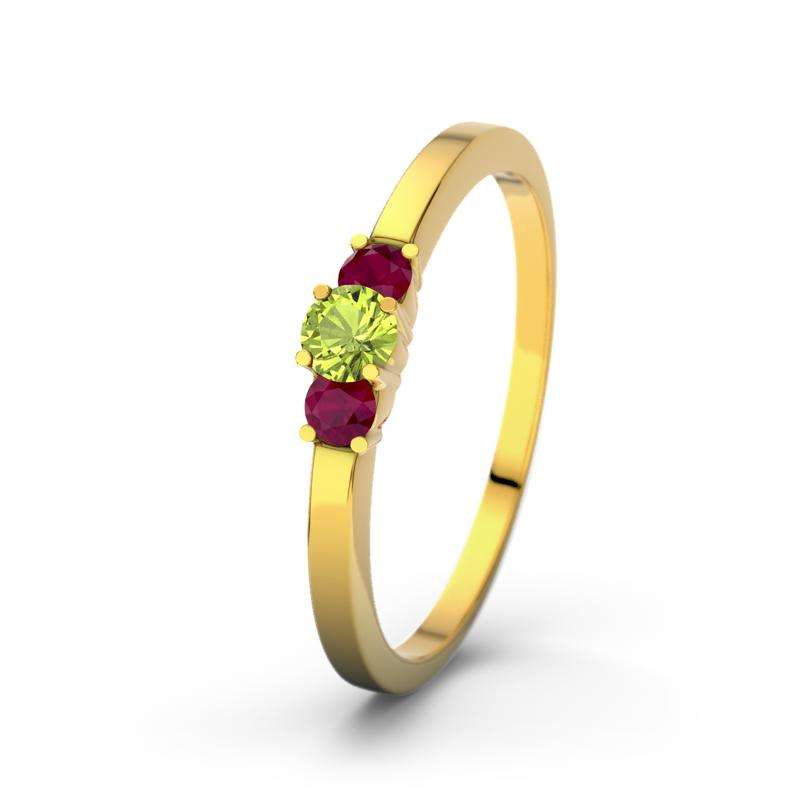 Peridot Gelbgoldring Shannon - (Gelbgold 750) Ring mit gratis Ringgravur