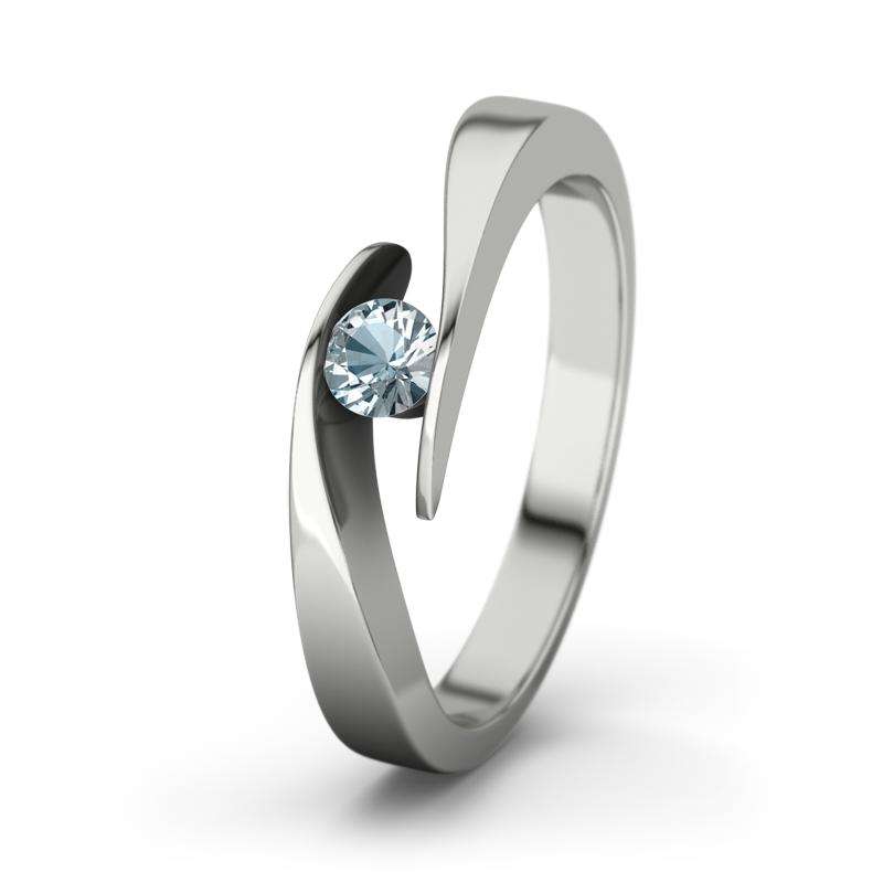Aquamarin Platinumring Summertime - (Platinum 950) Ring mit gratis Ringgravur