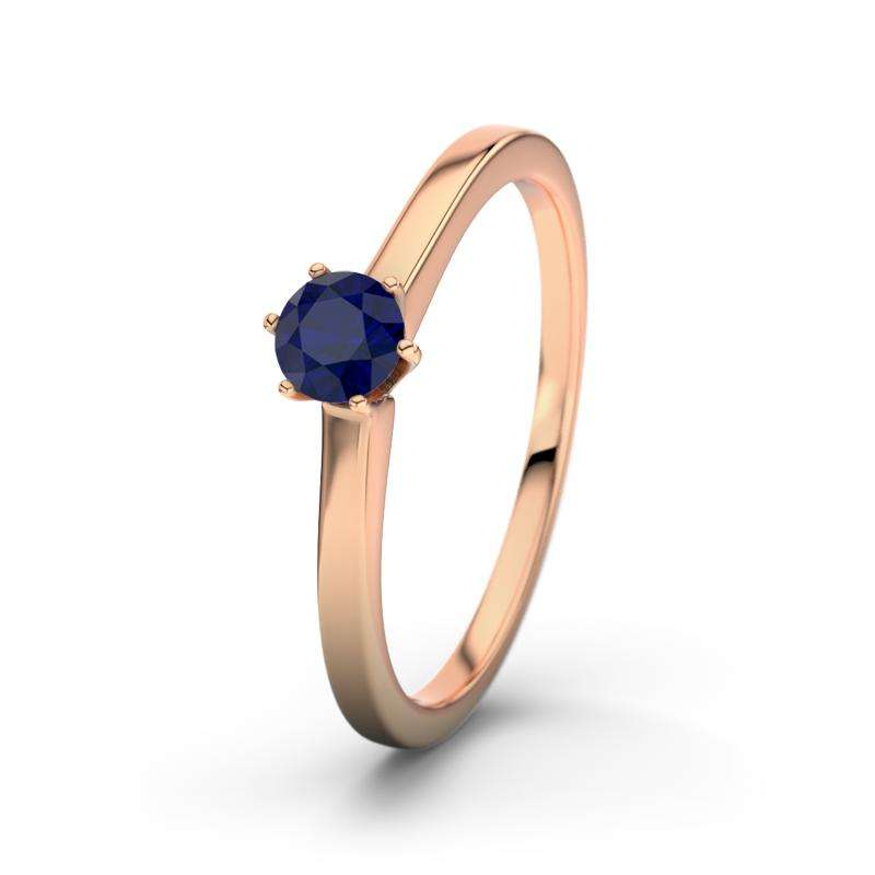 Bild von   blauer saphir rotgoldring santjpg | Individuelle 🎁 persönliche 🎁 personalisierte Geschenke bedruckt ▪ bestickt ▪ graviert