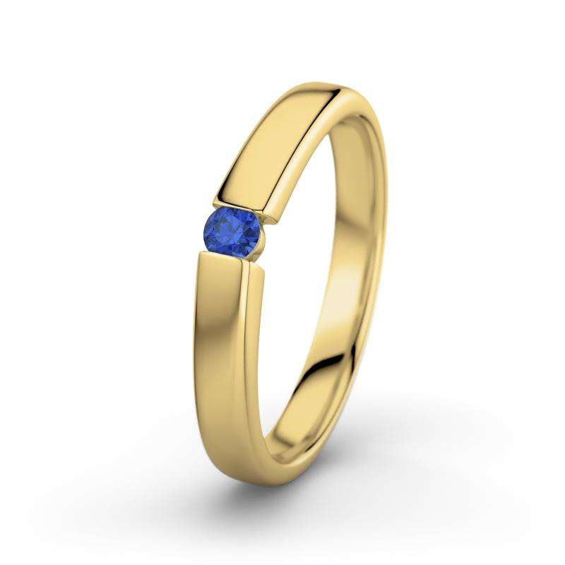 Bild von   blauer saphir gelbgoldring beajpg | Individuelle 🎁 persönliche 🎁 personalisierte Geschenke bedruckt ▪ bestickt ▪ graviert