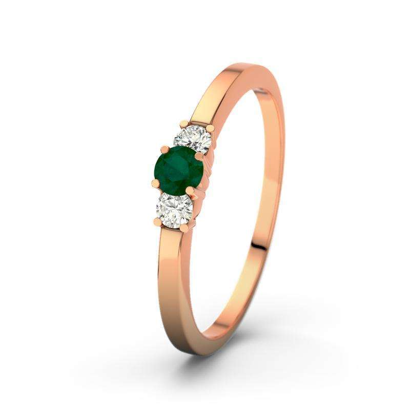 Smaragd Rotgoldring Shannon - (Rotgold 750) Ring mit gratis Ringgravur