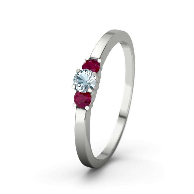 Aquamarin Platinumring Shannon - (Platinum 950) Ring mit gratis Ringgravur