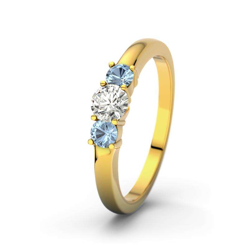 Diamant SI1 Gelbgoldring Rouby - (Gelbgold 375) Ring mit gratis Ringgravur