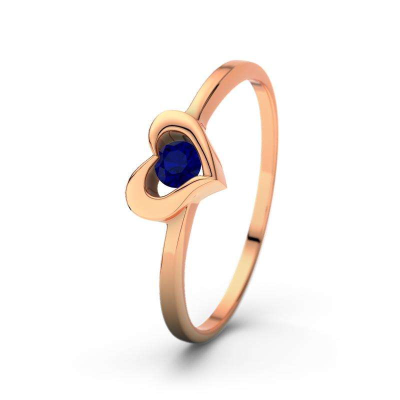 Bild von   blauer saphir rotgoldring lisajpg | Individuelle 🎁 persönliche 🎁 personalisierte Geschenke bedruckt ▪ bestickt ▪ graviert