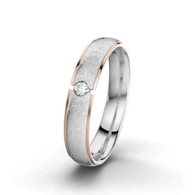 Diamant Weißgold eismattring Josephine - (Weißgold 585 eismatt) Ring mit gratis Ringgravur