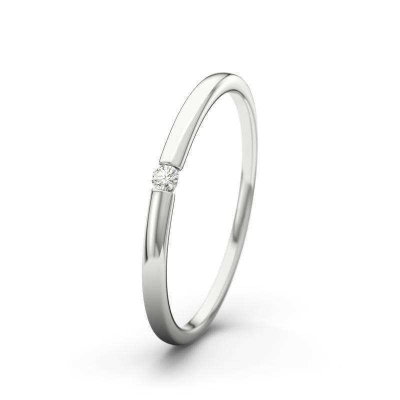 Diamant Weißgoldring Lauren - (Weißgold 750) Ring mit gratis Ringgravur