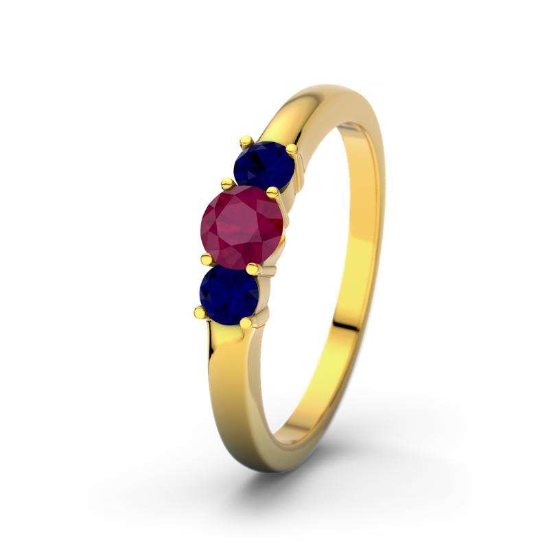 Bild von   blauer saphir gelbgoldring roujpg | Individuelle 🎁 persönliche 🎁 personalisierte Geschenke bedruckt ▪ bestickt ▪ graviert