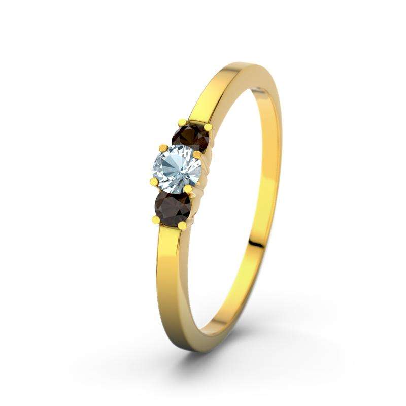 Aquamarin Gelbgoldring Shannon - (Gelbgold 375) Ring mit gratis Ringgravur