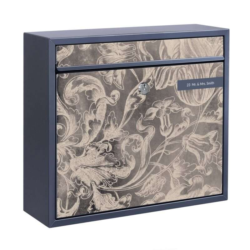 Briefkasten mit eigenem Text VerblÃ¼htes Blumenornament I